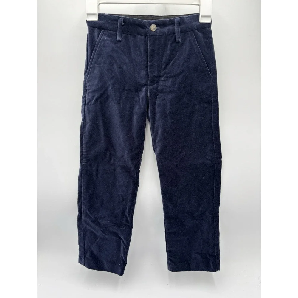 Jane and Jack Kids Navy Velour Pants Size 6 Soft Velvet Dress Pull On